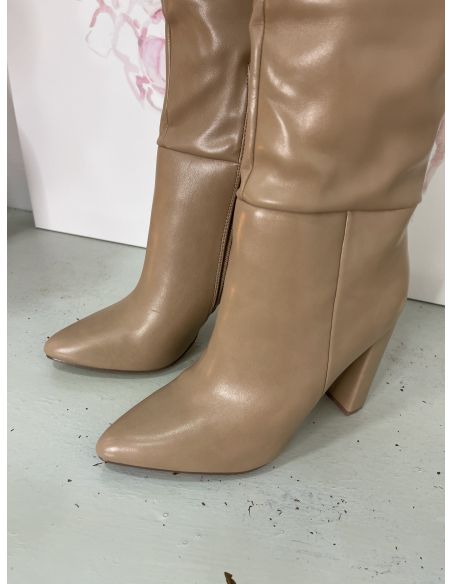 Botas efecto piel taupe
