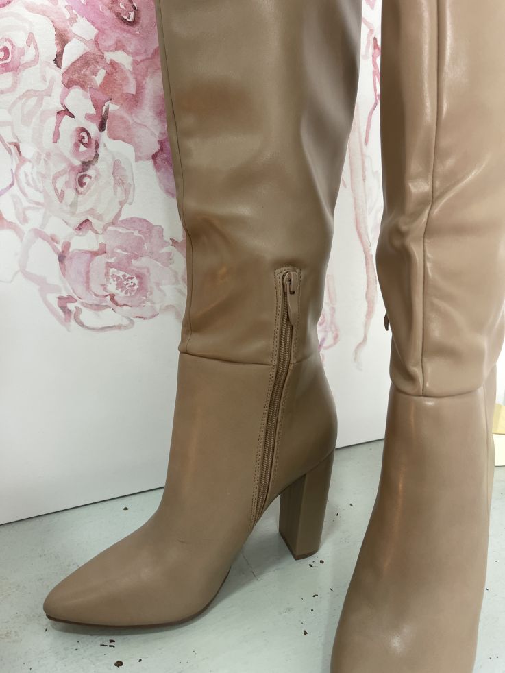 Botas efecto piel taupe