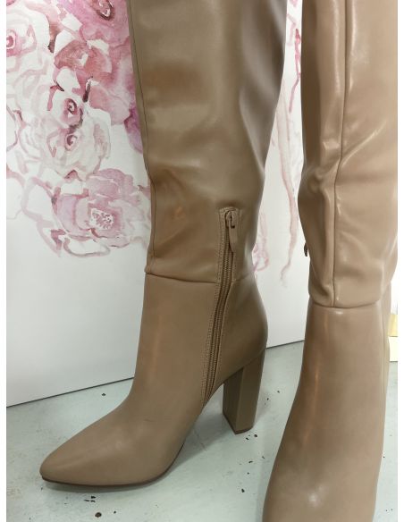 Botas efecto piel taupe