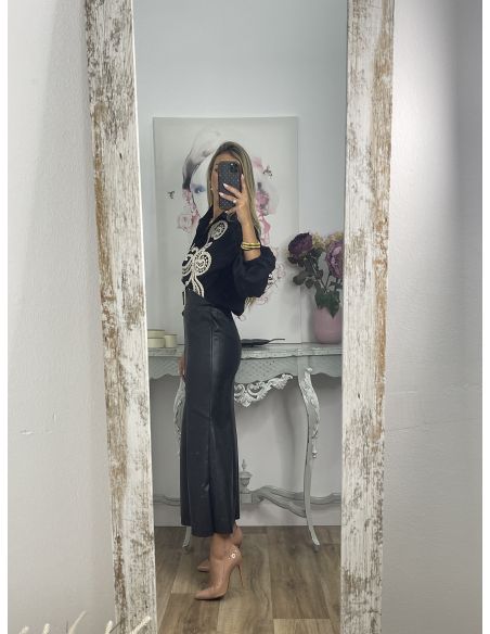 Falda Gabriela polipiel negro