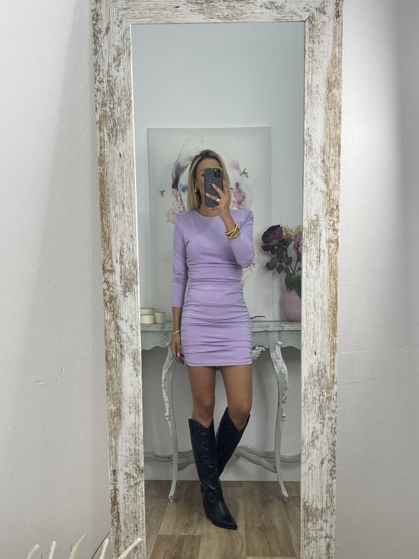 Vestido Victoria malva liso