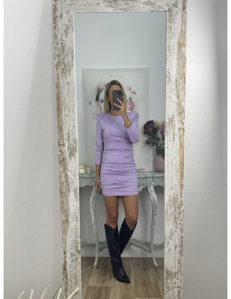 Vestido Victoria malva liso