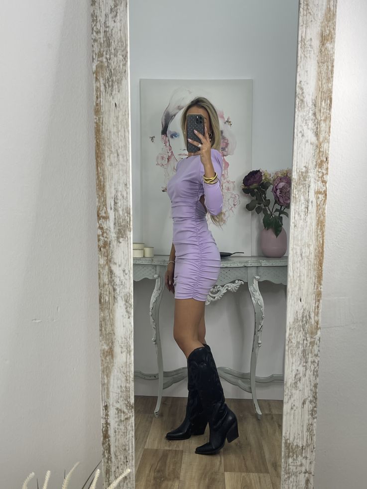 Vestido Victoria malva liso