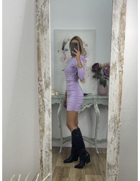 Vestido Victoria malva liso