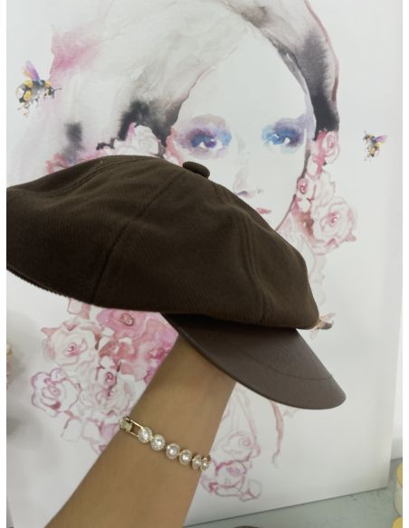 Gorra marrón combinada