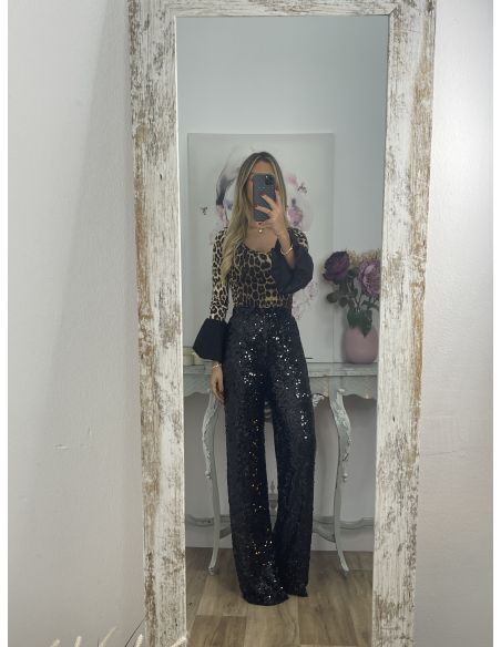 Camiseta print volante abullonado