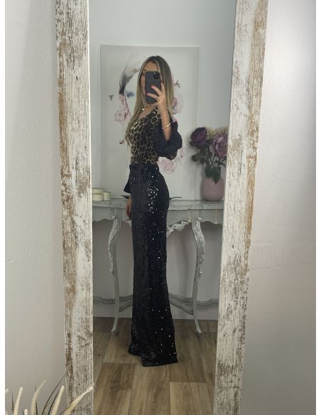 Camiseta print volante abullonado