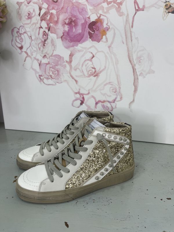 Zapatillas bota gliter dorado