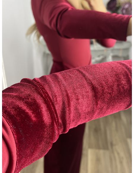 Vestido Alexandra terciopelo burdeos