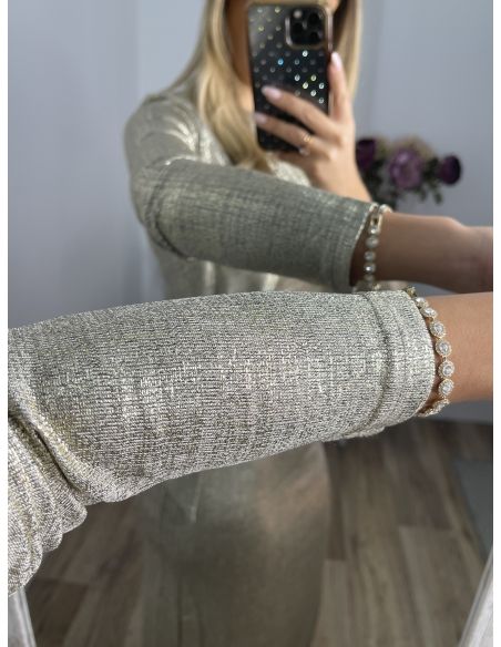 Vestido nudo brillo dorado