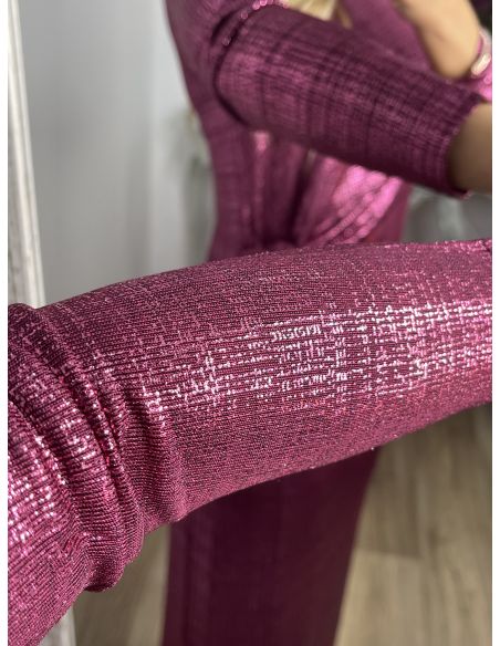 Vestido nudo brillo buganvilla