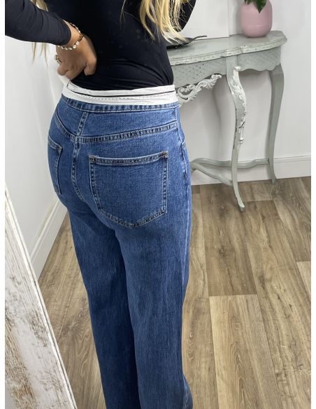 Jeans cinturilla blanca