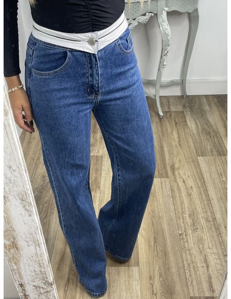 Jeans cinturilla blanca
