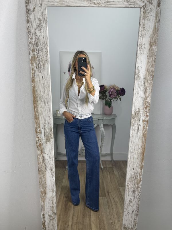 Jeans cinturilla blanca