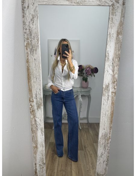 Jeans cinturilla blanca