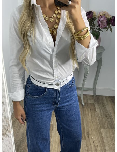 Jeans cinturilla blanca