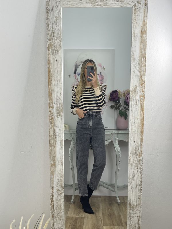 Jeans Claus mom fit efecto desgastado