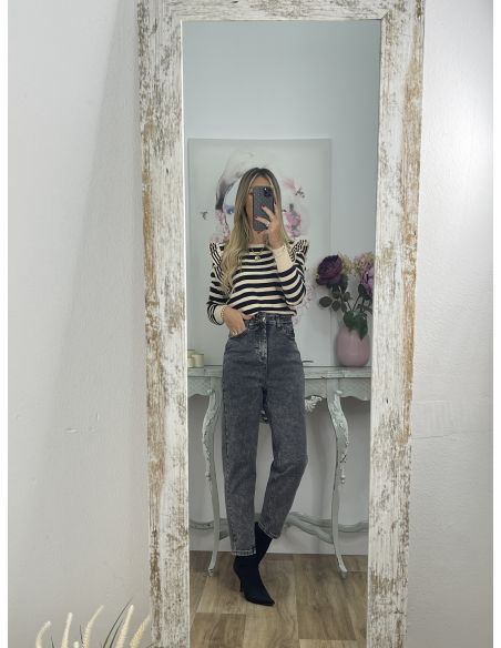 Jeans Claus mom fit efecto desgastado