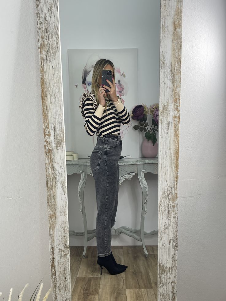 Jeans Claus mom fit efecto desgastado