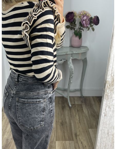 Jeans Claus mom fit efecto desgastado
