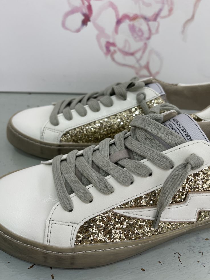Zapatillas rayo gliter dorado
