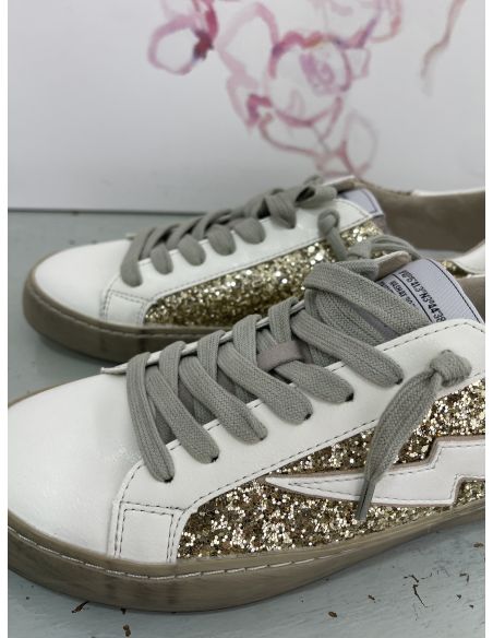 Zapatillas rayo gliter dorado