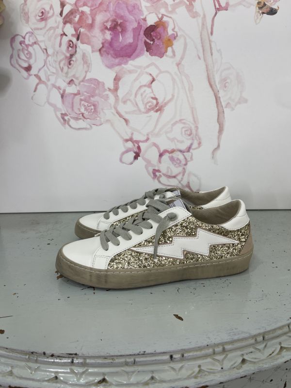 Zapatillas rayo gliter dorado