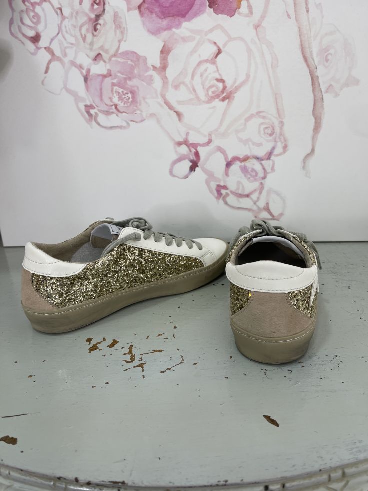 Zapatillas rayo gliter dorado