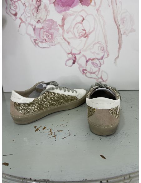 Zapatillas rayo gliter dorado
