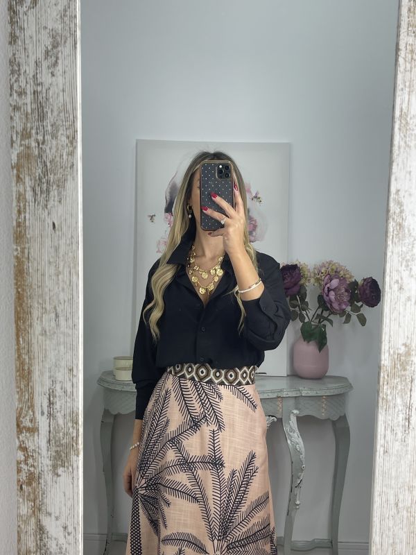 Camisa oversize fluida negra