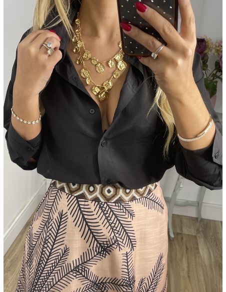 Camisa oversize fluida negra