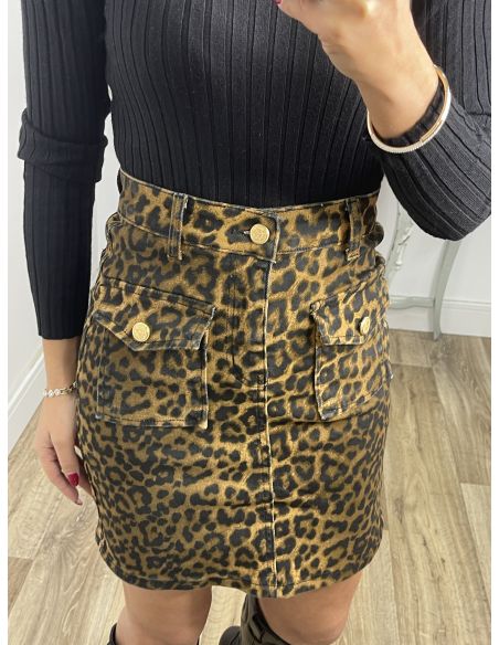 Falda vaquera animal print