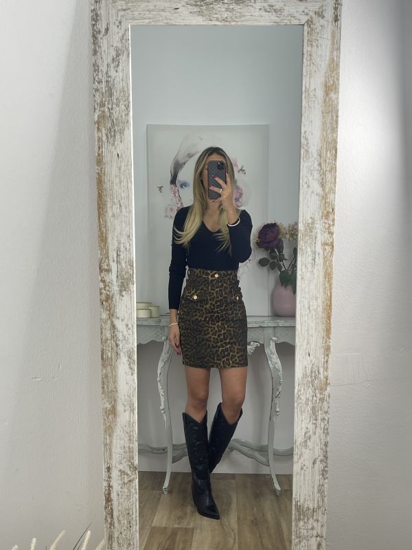 Falda vaquera animal print