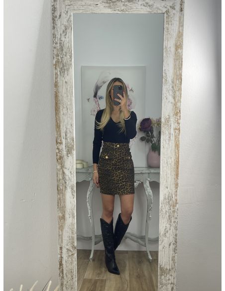 Falda vaquera animal print