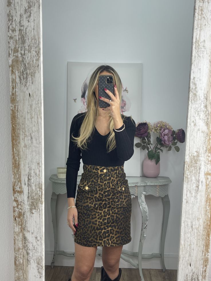 Falda vaquera animal print