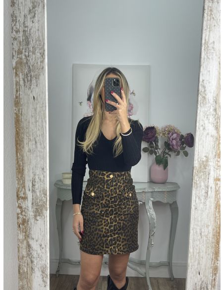 Falda vaquera animal print