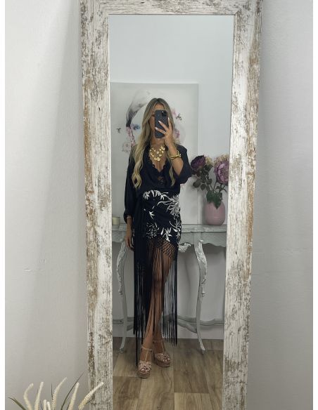 Falda pantalón bordados con flecos