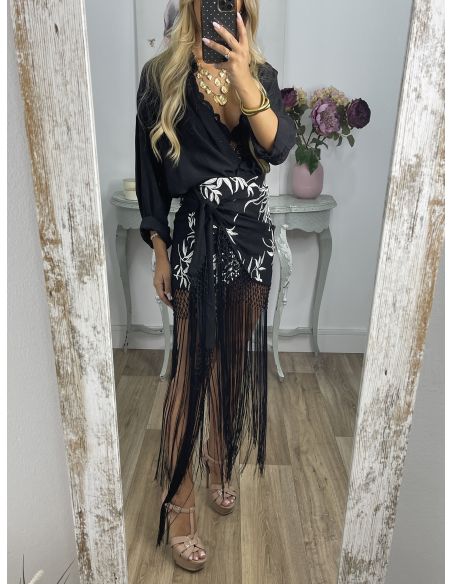 Falda pantalón bordados con flecos