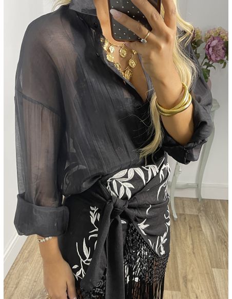 Falda pantalón bordados con flecos