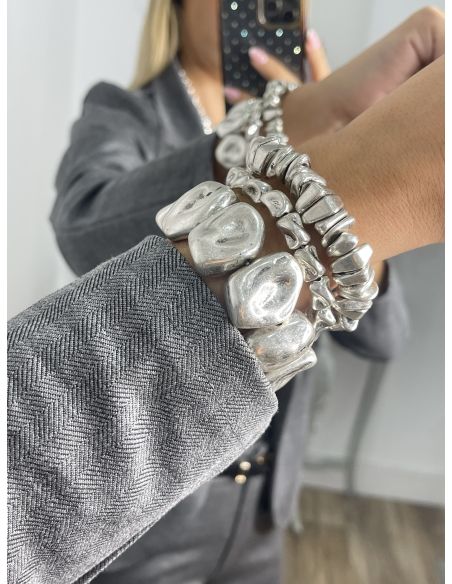 Pulseras plateadas distintos tamaños