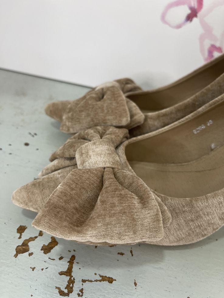 Zapatos lazo beige