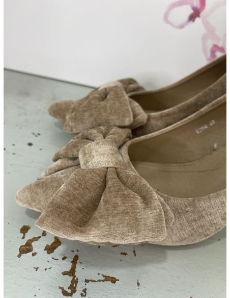 Zapatos lazo beige