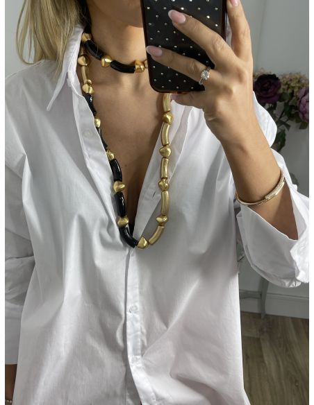 Colgante negro y dorado