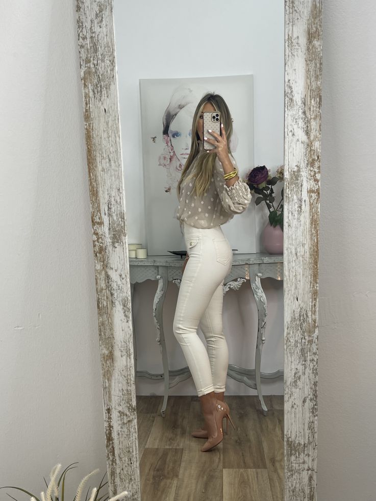 Jeans Rosalia tiro alto vainilla