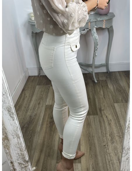 Jeans Rosalia tiro alto vainilla