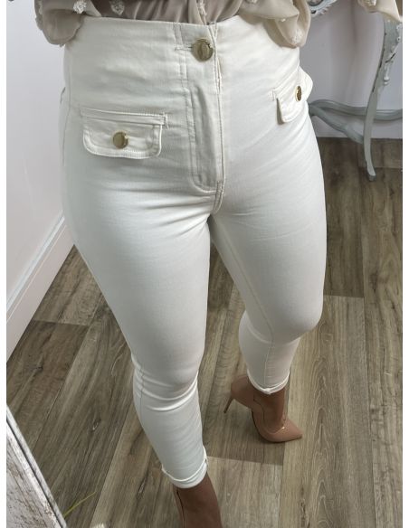 Jeans Rosalia tiro alto vainilla