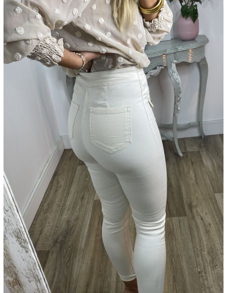 Jeans Rosalia tiro alto vainilla