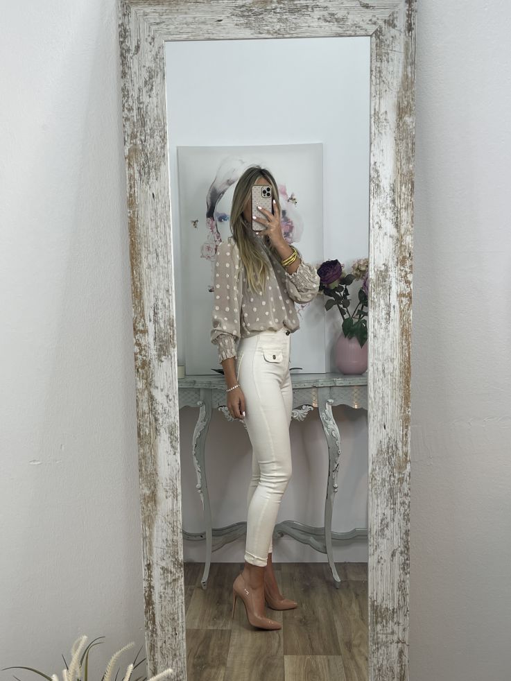 Jeans Rosalia tiro alto vainilla