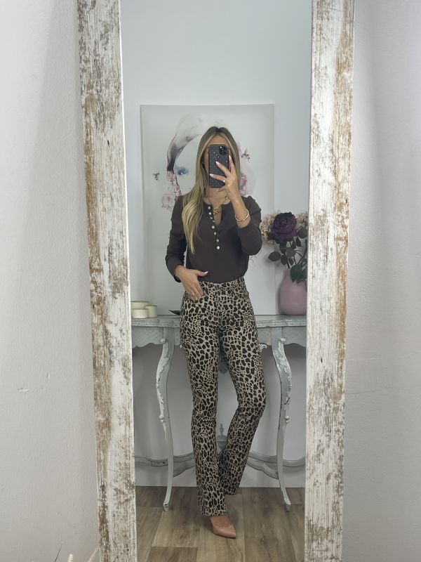 Jeans vaquero capri animal print