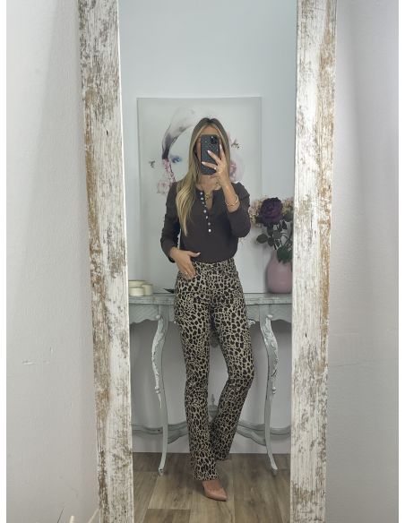 Jeans vaquero capri animal print